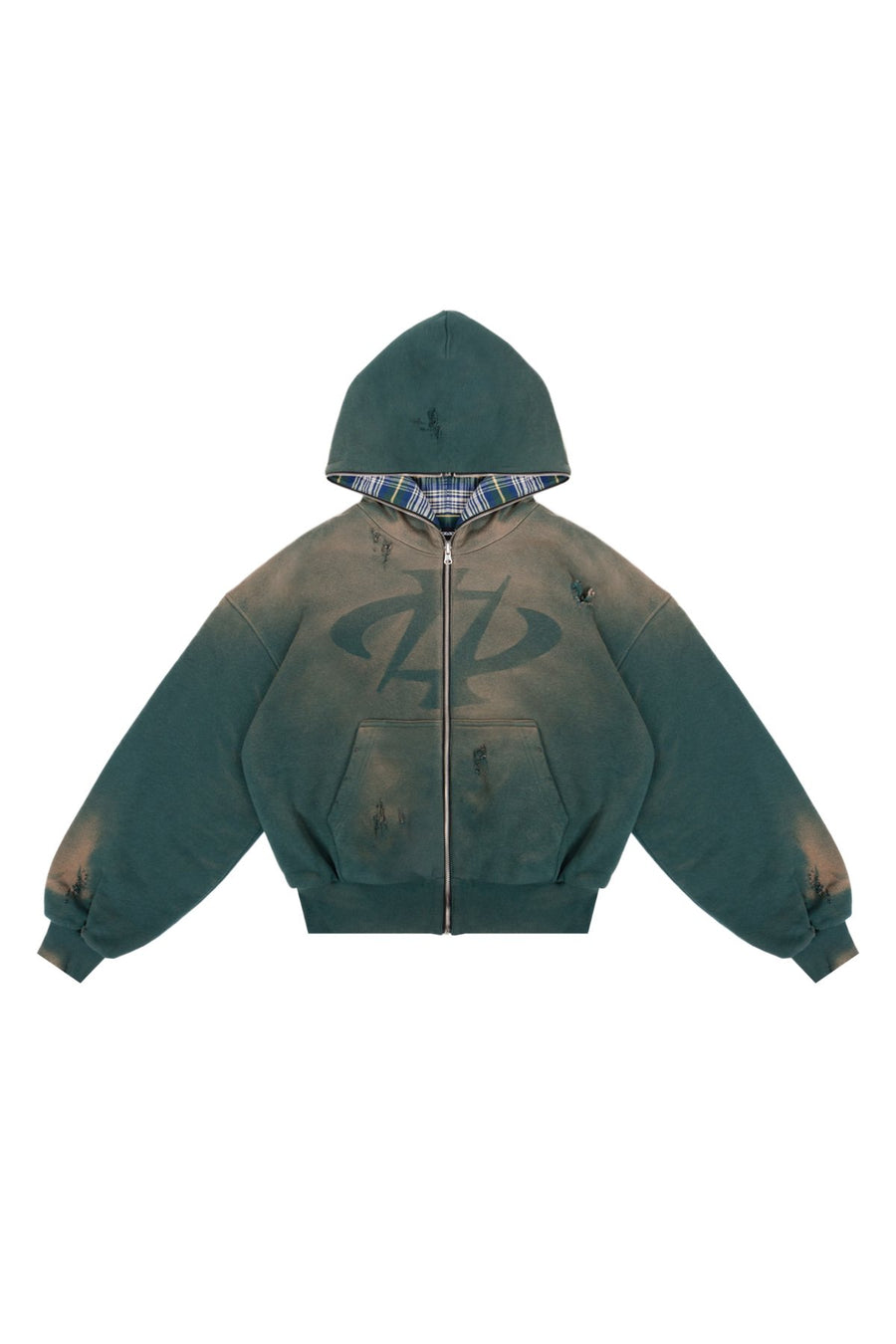 Bluza Reversible Trashed & Crushed Green