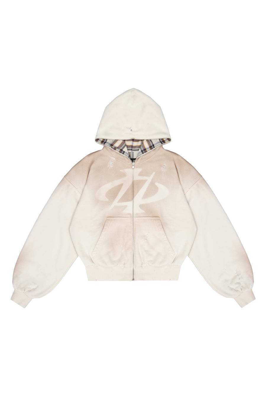 Bluza Reversible Trashed & Crushed Cream