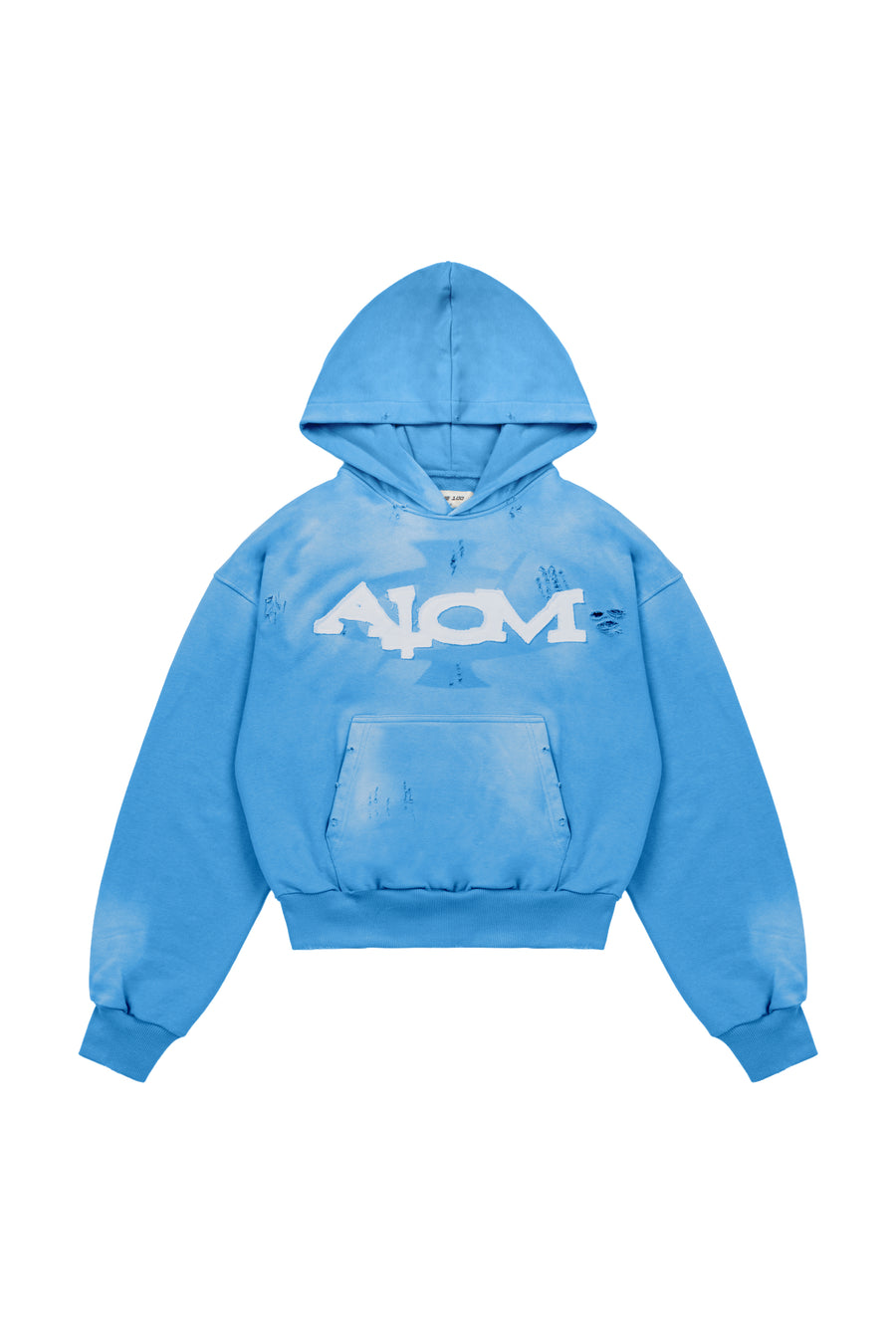 Hoodie Trashed & Crushed Hellblau