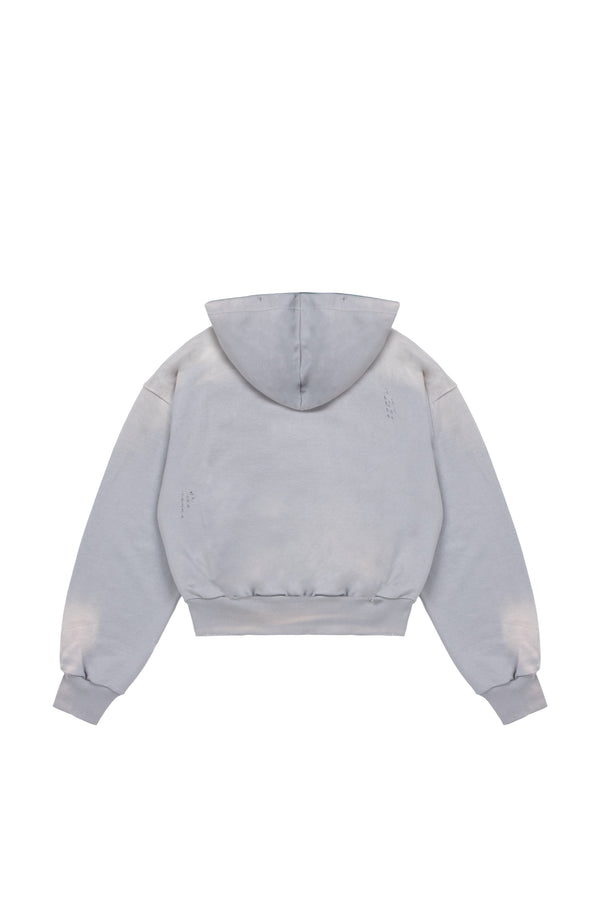 Hoodie Trashed & Crushed Hellblau