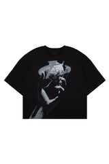 Koszulka Boxy Cropped "HAND" Black
