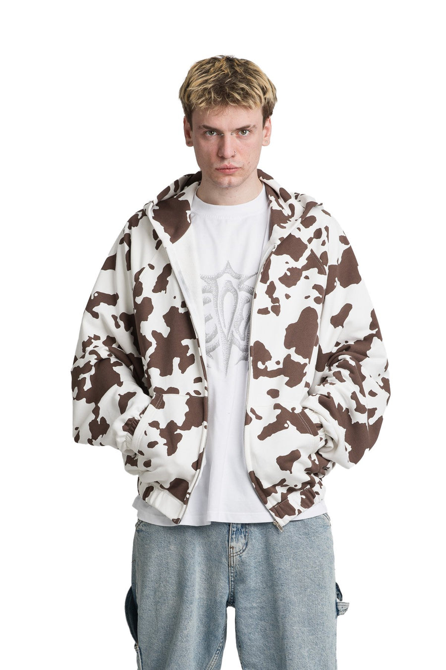 Bluza Zip Reglan Cow