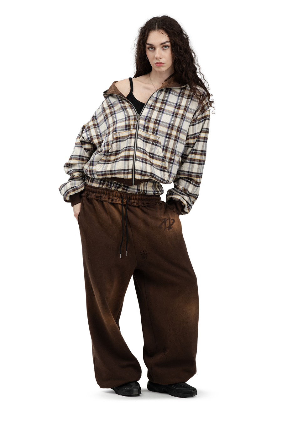 Bluza Reversible Trashed & Crushed Brown