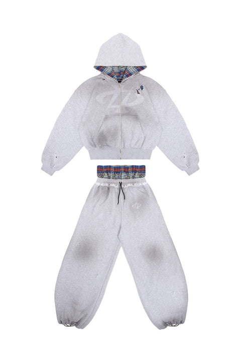 Komplet Bluza i Spodnie Reversible Trashed & Crushed Grey