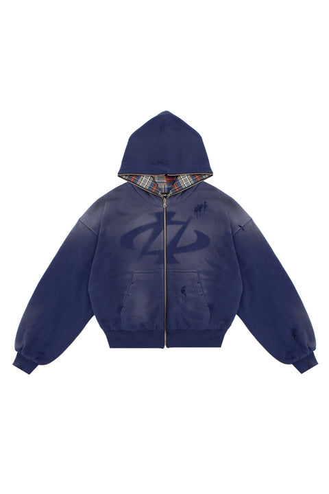 Bluza Reversible Trashed & Crushed Navy