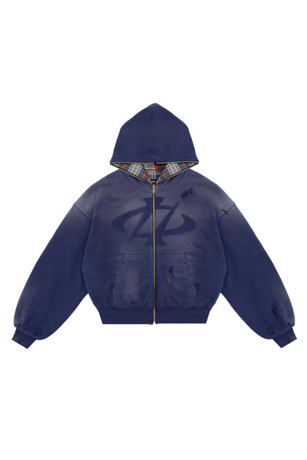 Bluza Reversible Trashed & Crushed Navy