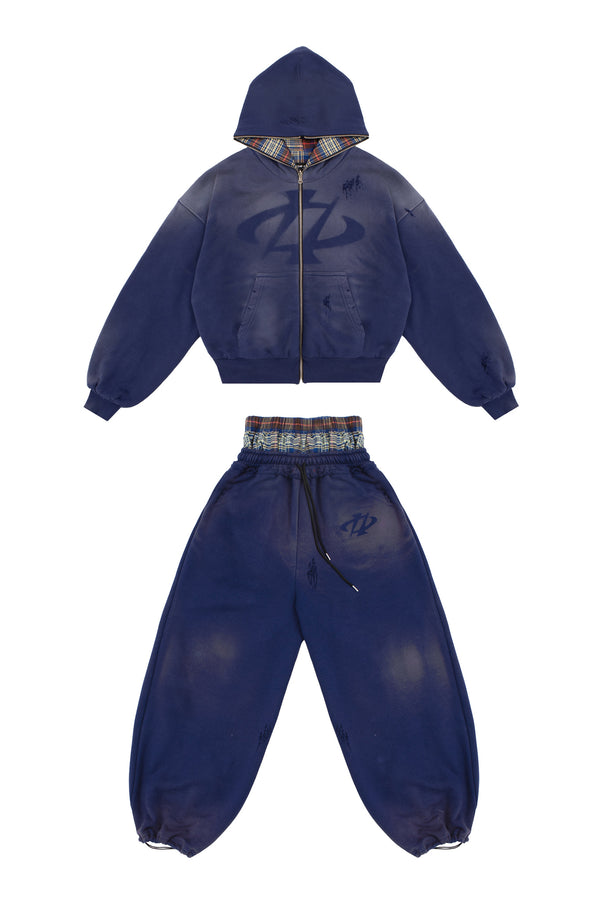 Komplet Bluza i Spodnie Reversible Trashed & Crushed Navy