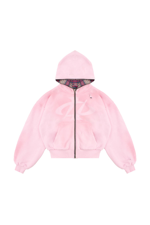 Bluza Reversible Trashed & Crushed Pink