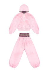 Reversible Trashed & Crushed Burgundy Hoodie and Pants Set