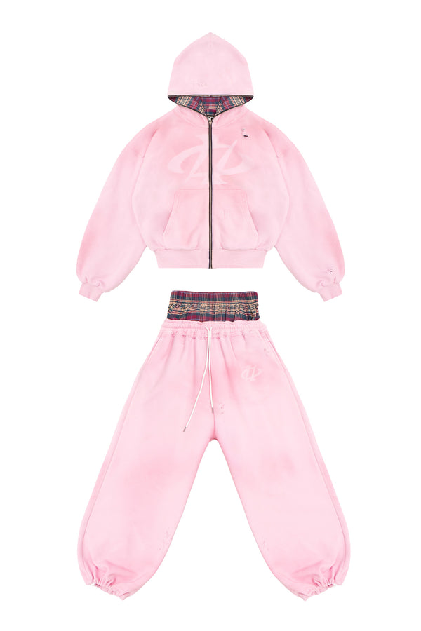 Komplet Bluza i Spodnie Reversible Trashed & Crushed Pink