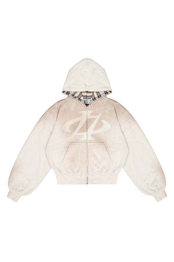 Bluza Reversible Trashed & Crushed Cream