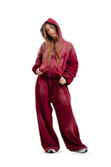 Bluza Reversible Trashed & Crushed Bordo