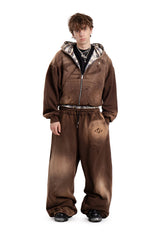 Spodnie Reversible Trashed & Crushed Brown