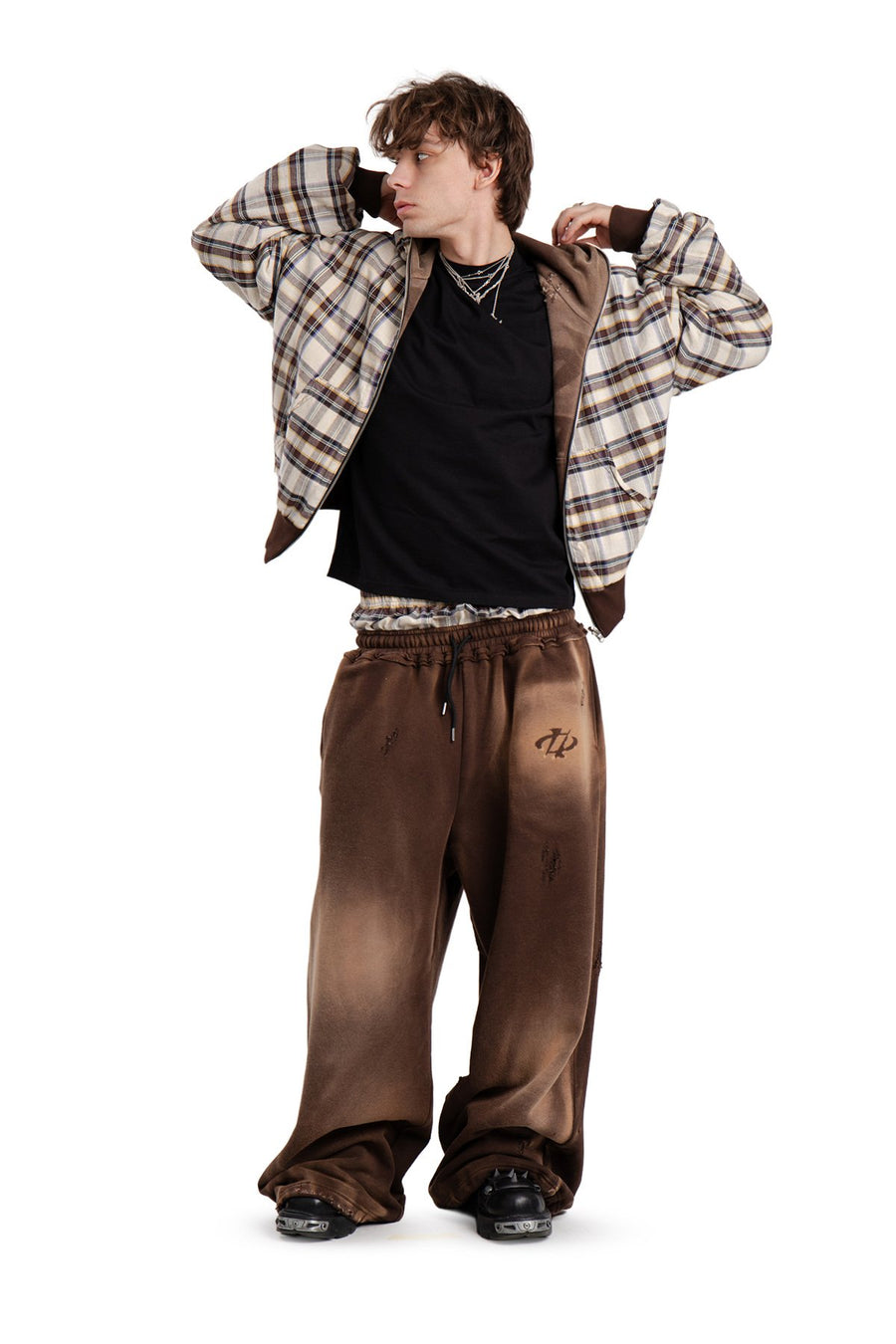 Komplet Bluza i Spodnie Reversible Trashed & Crushed Brown