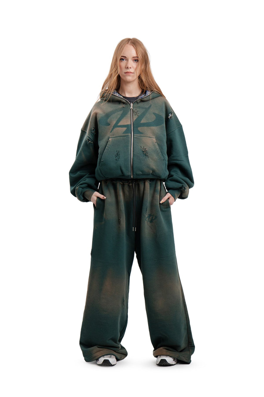 Komplet Bluza i Spodnie Reversible Trashed & Crushed Green