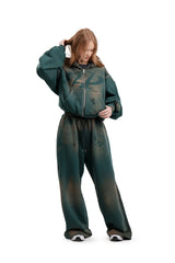 Bluza Reversible Trashed & Crushed Green