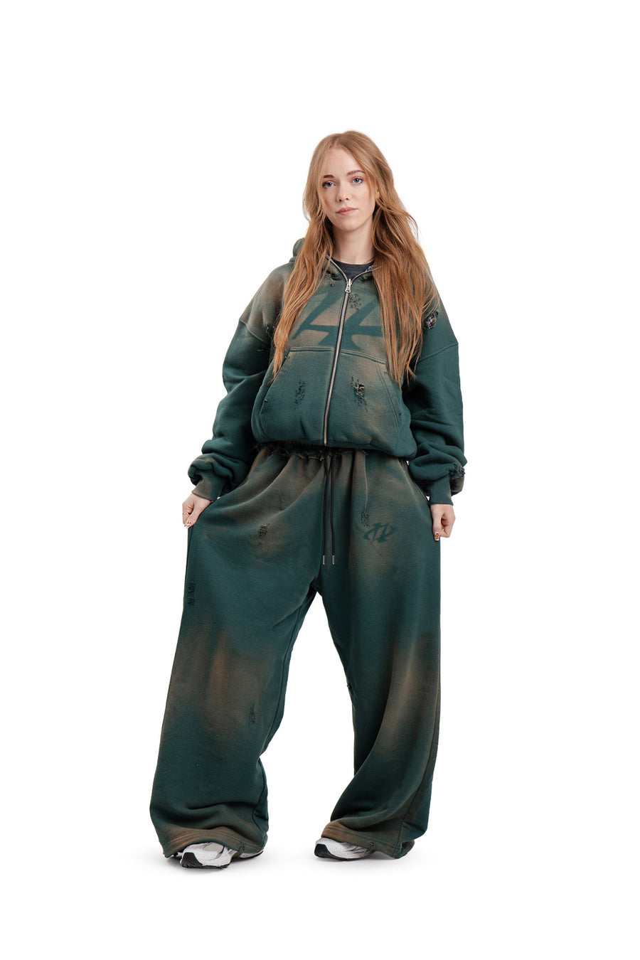 Komplet Bluza i Spodnie Reversible Trashed & Crushed Green