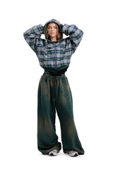 Spodnie Reversible Trashed & Crushed Green