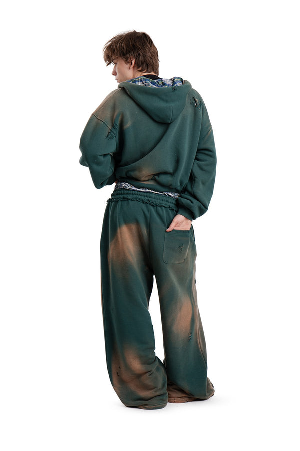 Komplet Bluza i Spodnie Reversible Trashed & Crushed Green