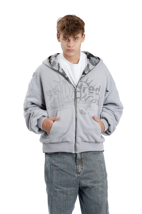 Bluza Duality Reversible Full Zip Light Grey