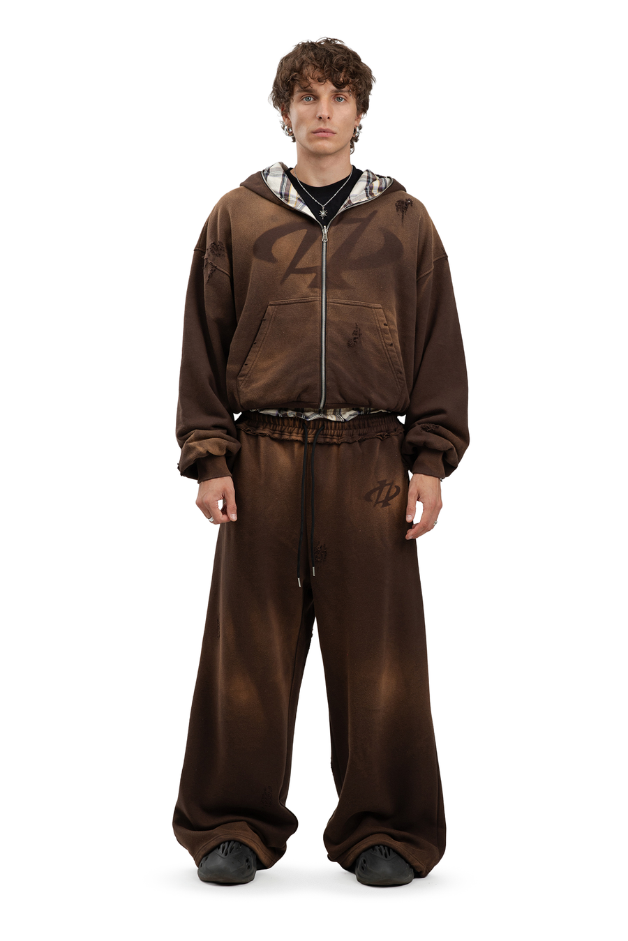 Komplet Bluza i Spodnie Reversible Trashed & Crushed Brown