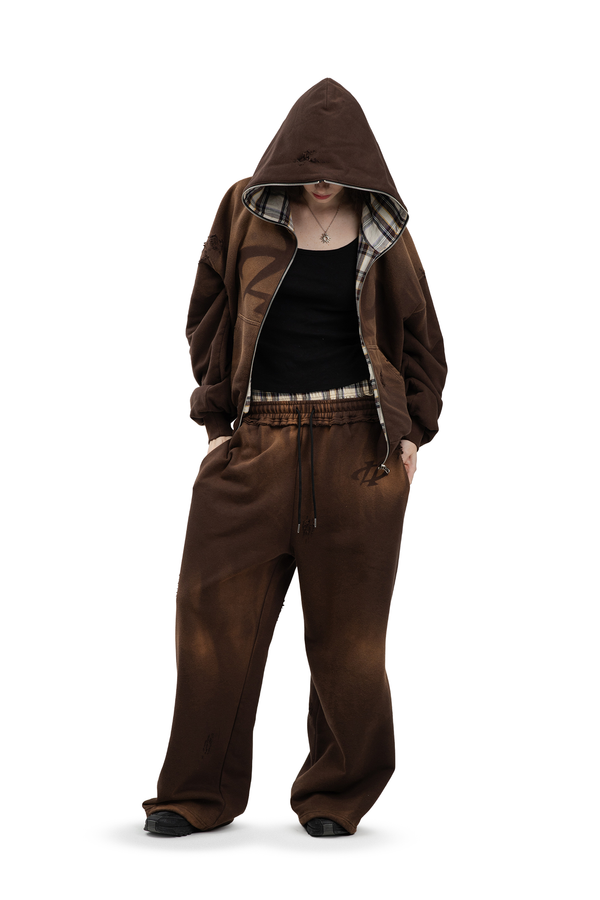 Bluza Reversible Trashed & Crushed Brown