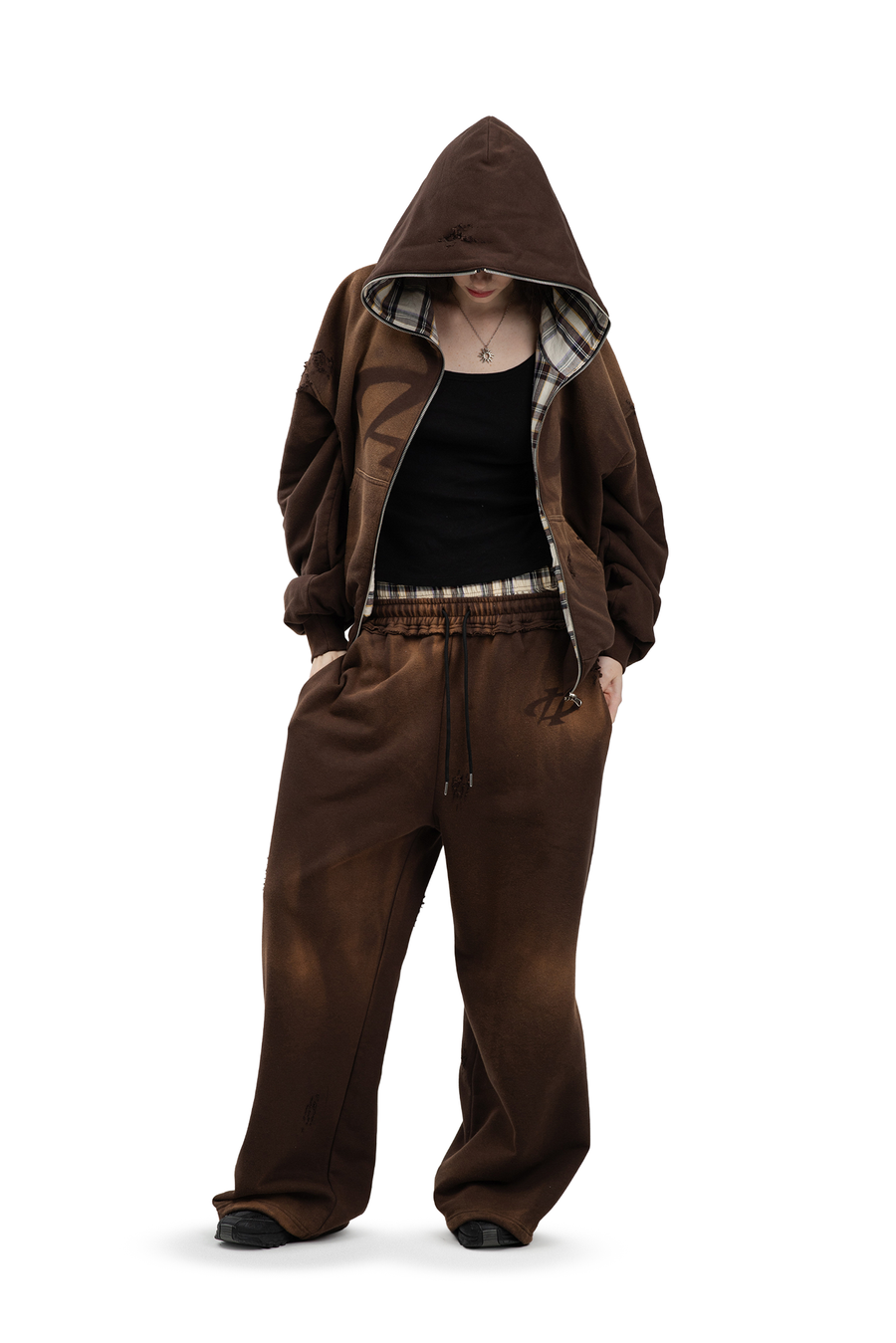 Bluza Reversible Trashed & Crushed Brown