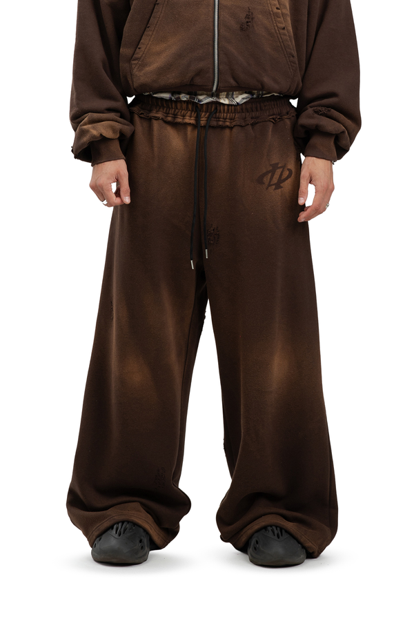 Spodnie Reversible Trashed & Crushed Brown