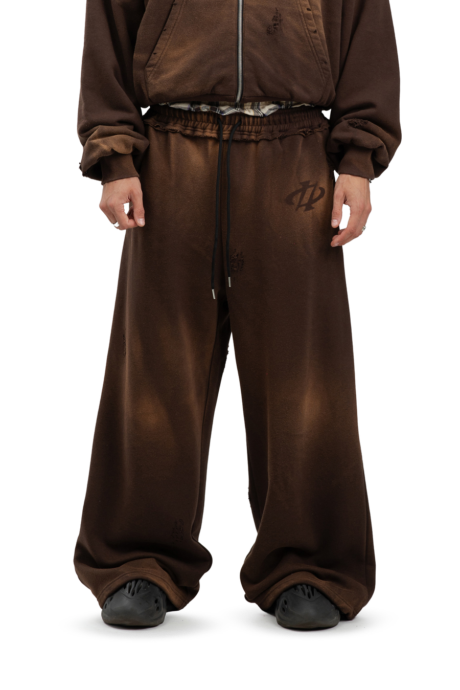 Spodnie Reversible Trashed & Crushed Brown