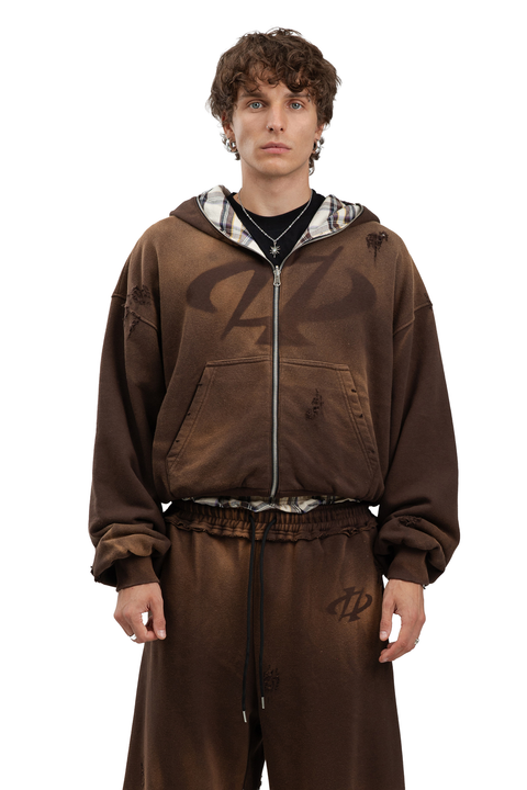 Bluza Reversible Trashed & Crushed Brown