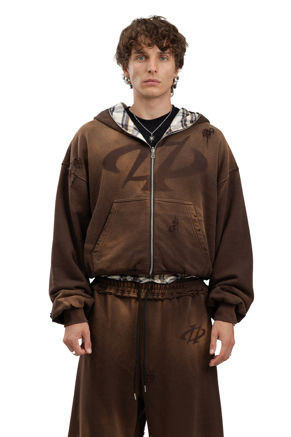 Bluza Reversible Trashed & Crushed Brown