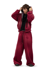Bluza Reversible Trashed & Crushed Bordo