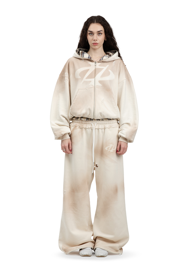 Komplet Bluza i Spodnie Reversible Trashed & Crushed Cream