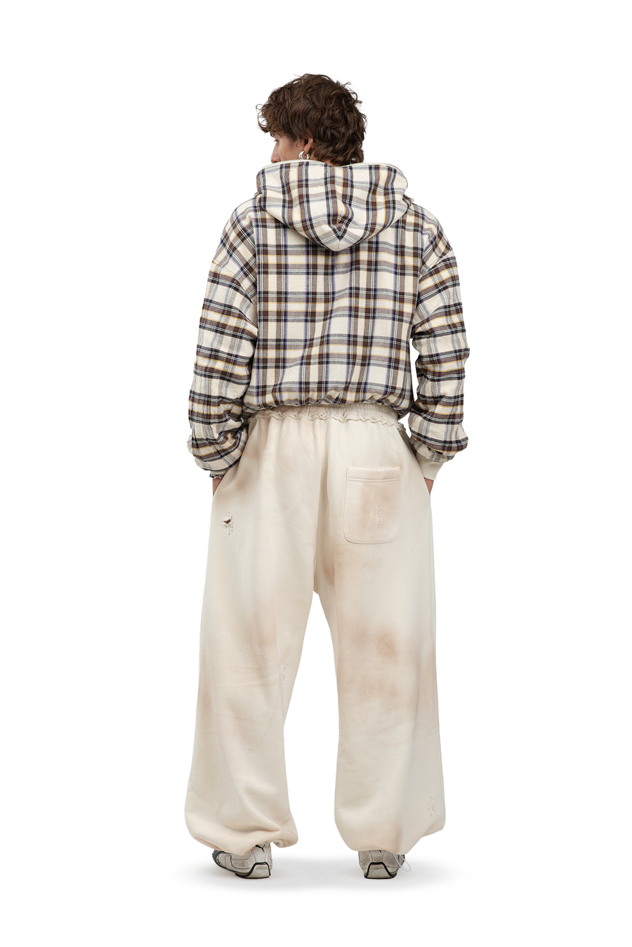 Spodnie Reversible Trashed & Crushed Cream