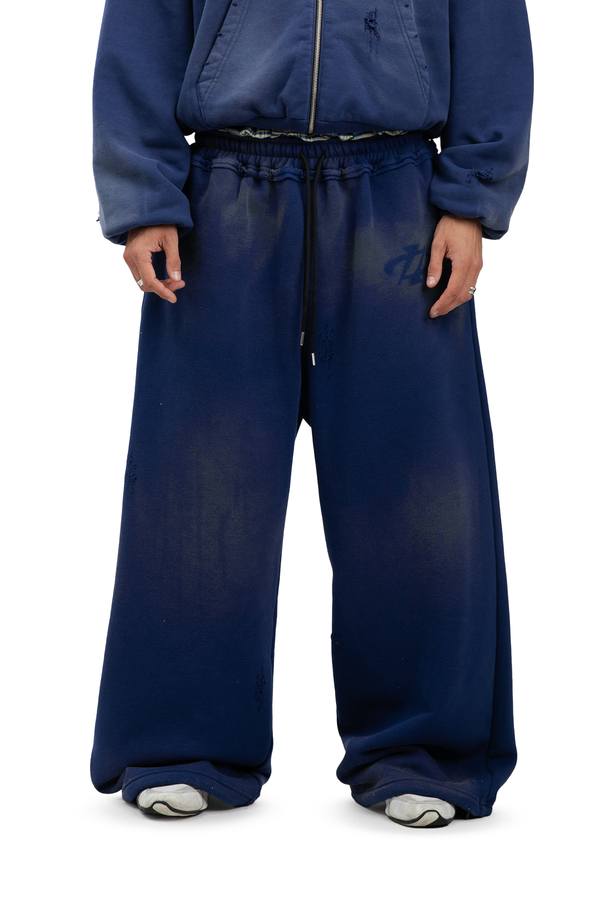 Spodnie Reversible Trashed & Crushed Navy