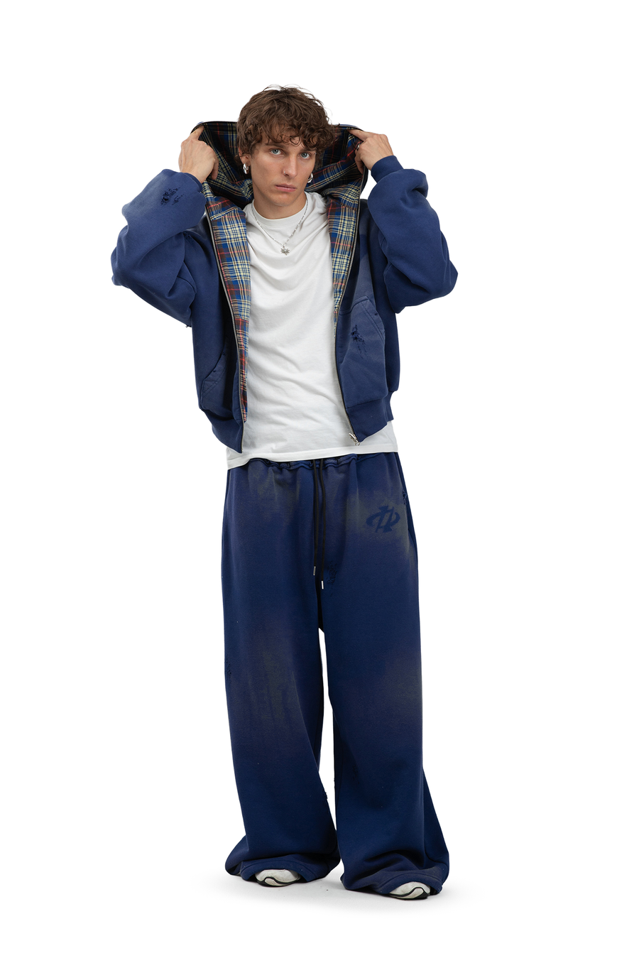 Spodnie Reversible Trashed & Crushed Navy