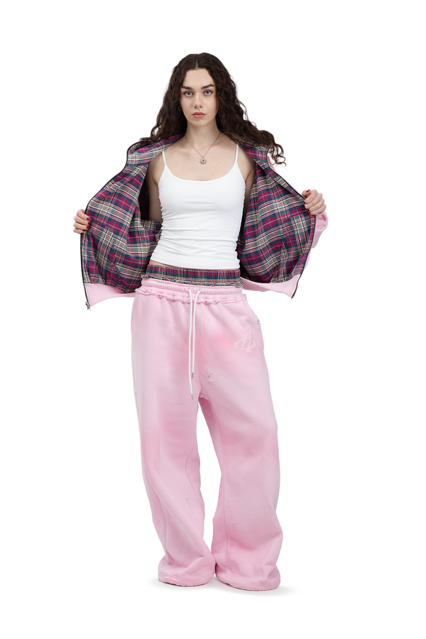 Bluza Reversible Trashed & Crushed Pink
