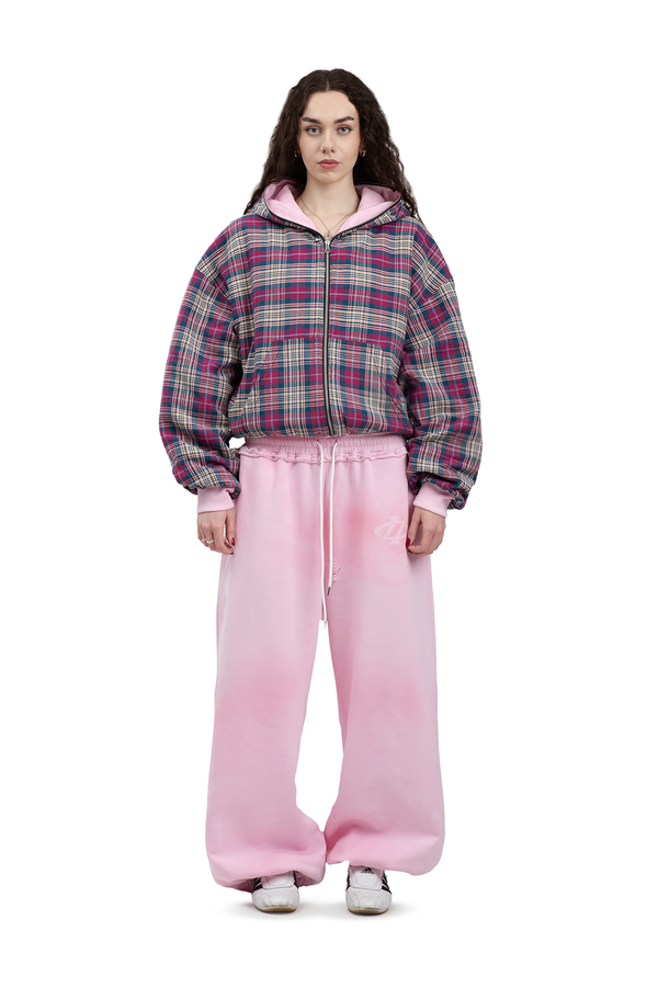 Bluza Reversible Trashed & Crushed Pink