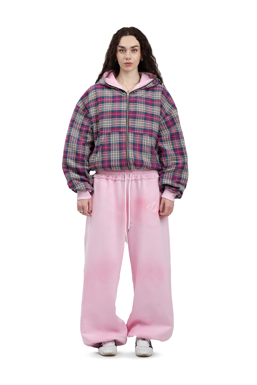 Bluza Reversible Trashed & Crushed Pink