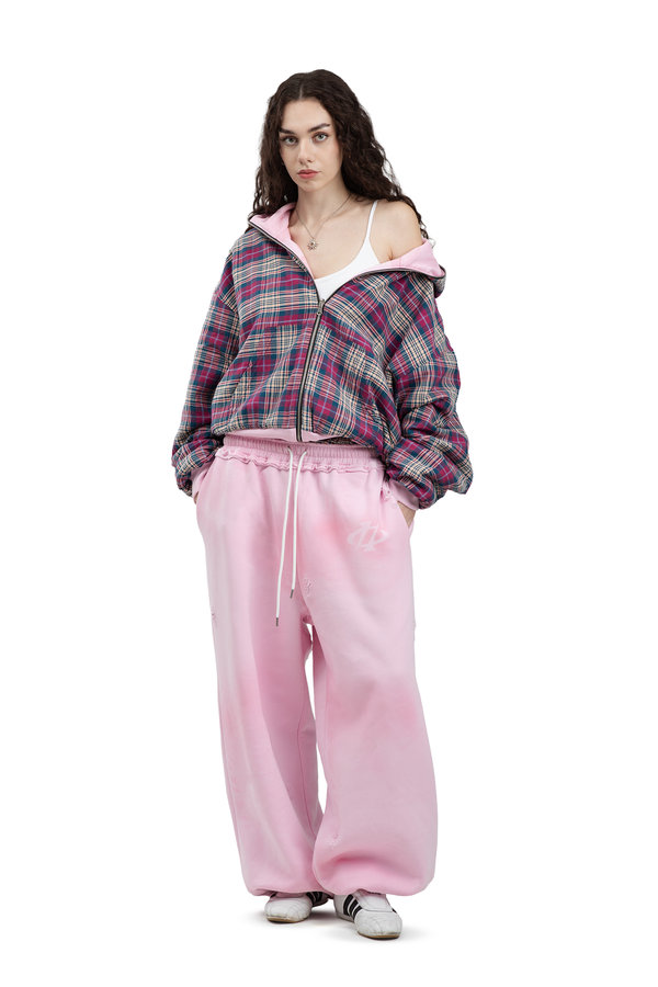 Bluza Reversible Trashed & Crushed Pink