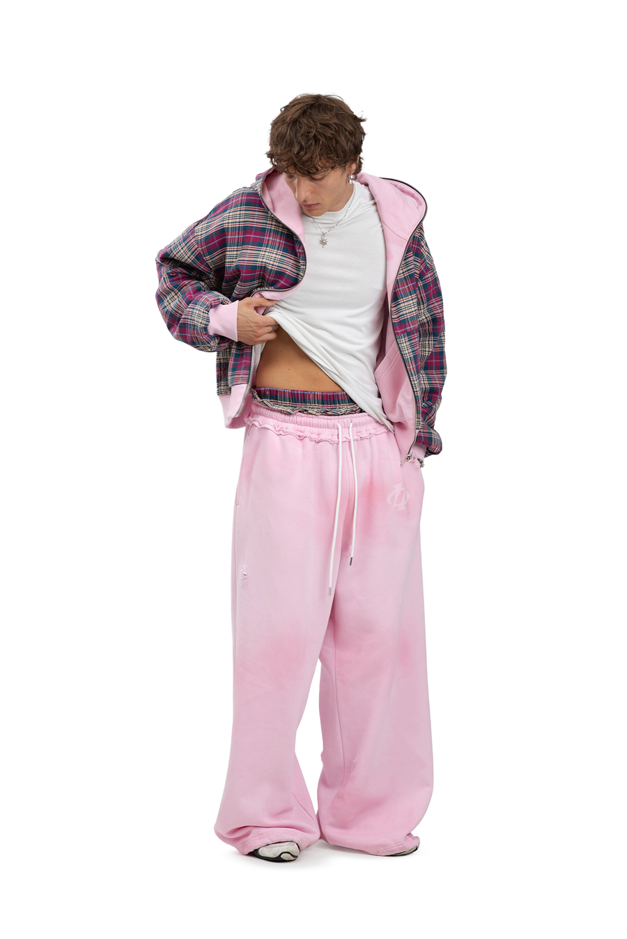 Spodnie Reversible Trashed & Crushed Pink