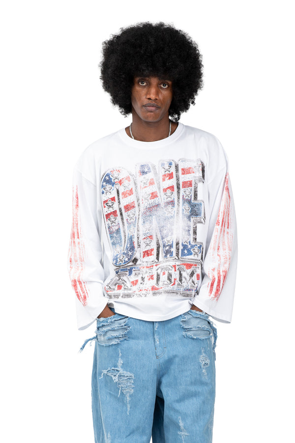 WHITE ONE ATOM LONGSLEEVE
