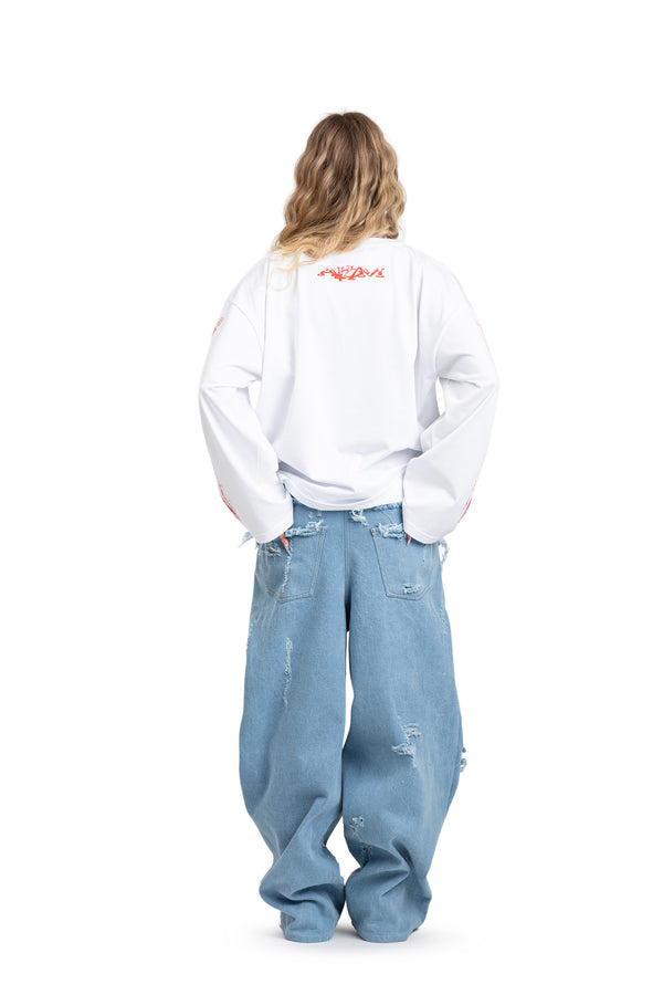 WHITE ONE ATOM LONGSLEEVE