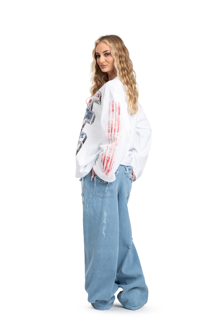 WHITE ONE ATOM LONGSLEEVE