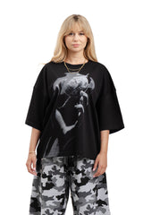 Koszulka Boxy Cropped "HAND" Black