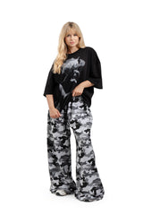 Koszulka Boxy Cropped "HAND" Black
