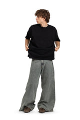 KOSZULKA BOXY DISTRESSED BLACK 1OF1