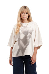 Koszulka Boxy Cropped "HAND" Almond 1OF1