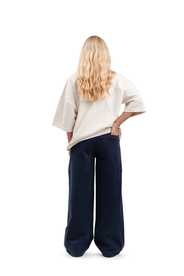 Koszulka Boxy Cropped "HAND" Almond 1OF1