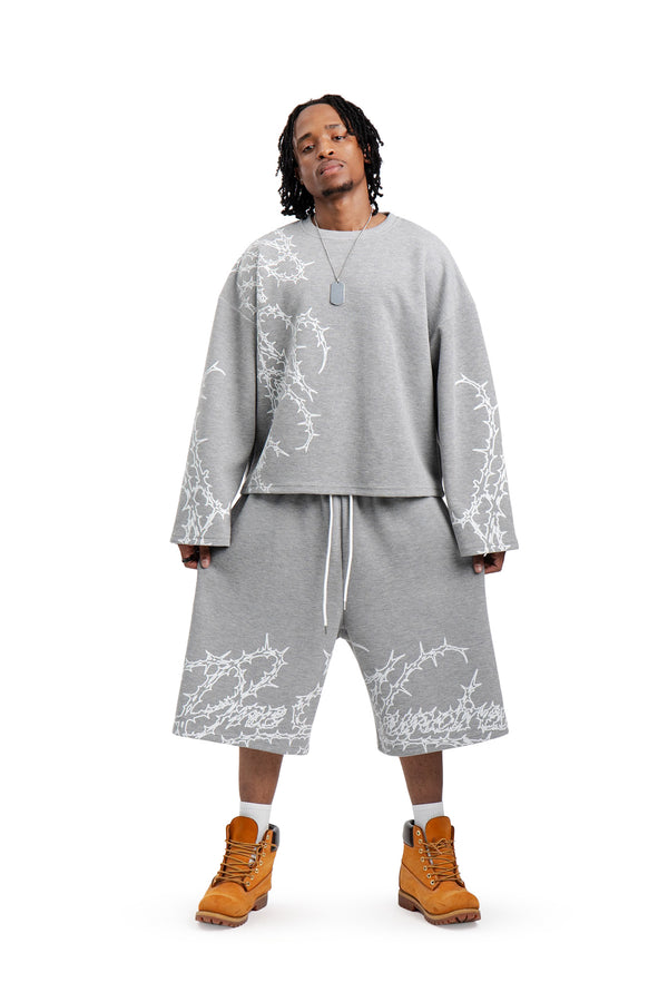 Komplet Longsleeve i Spodenki Waffle Grey